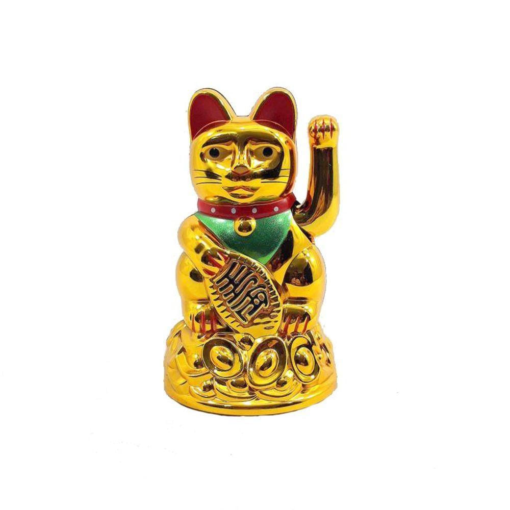 Maneki Neko O Gato Da Sorte Japonês 11 Cm Energia Solar