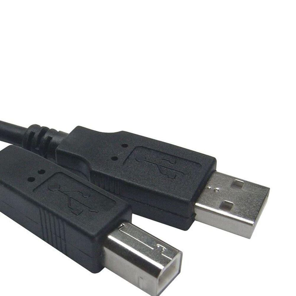 Cabo Usb 2.0 A Macho + B Macho 3 Metros Preto Plus Cable