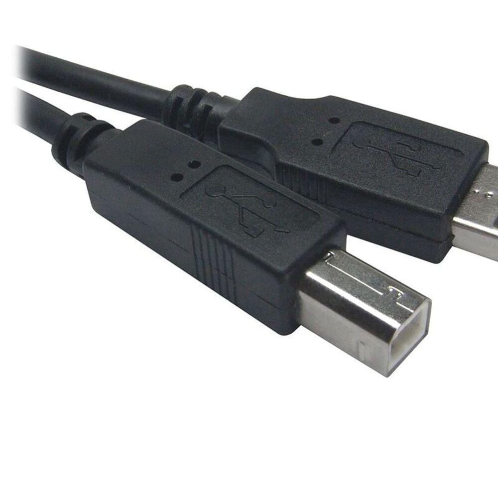 Cabo Usb 2.0 A Macho + B Macho 3 Metros Preto Plus Cable