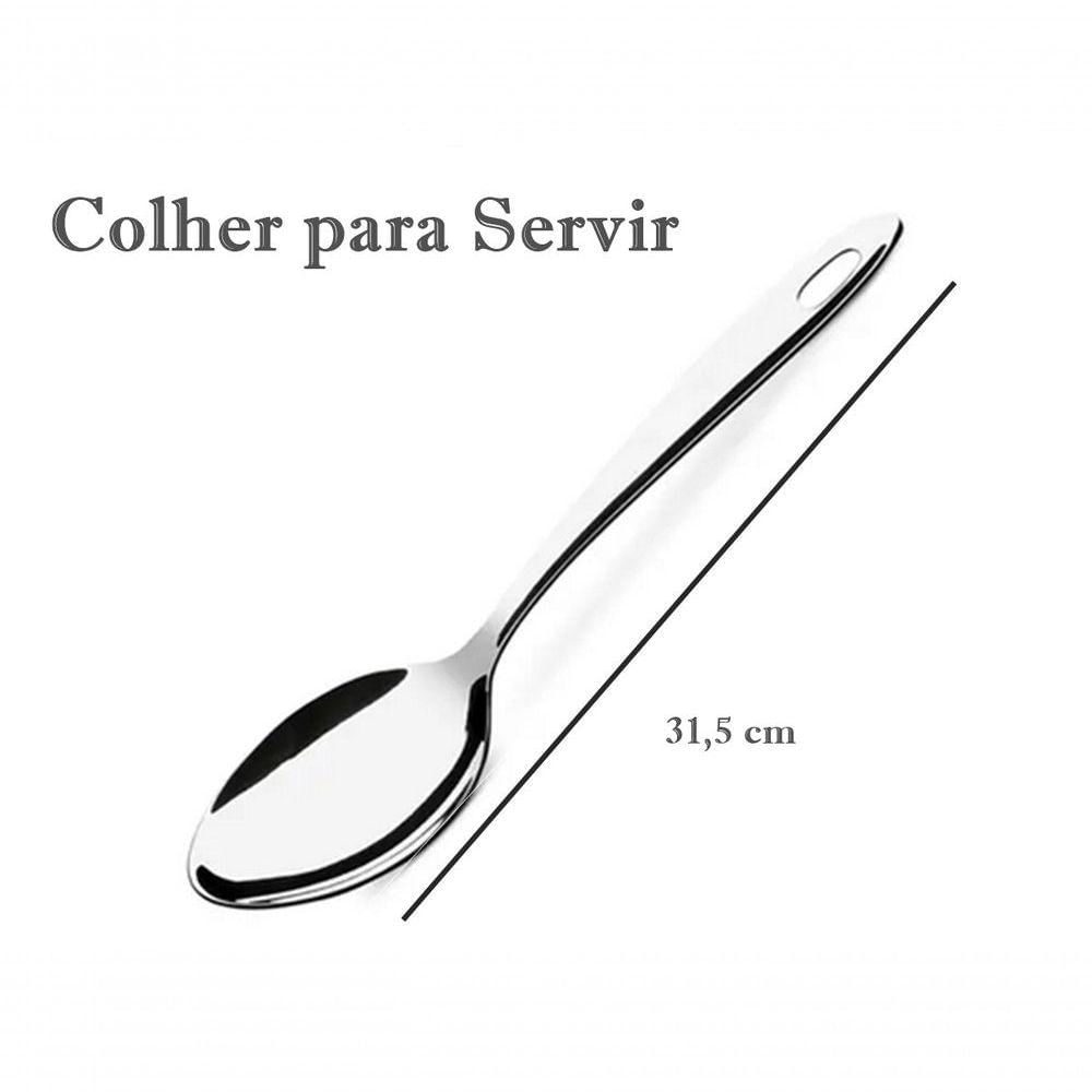 Colher Para Servir Em Aço Inoxc 31,5 Buffet Restaurante Refeição