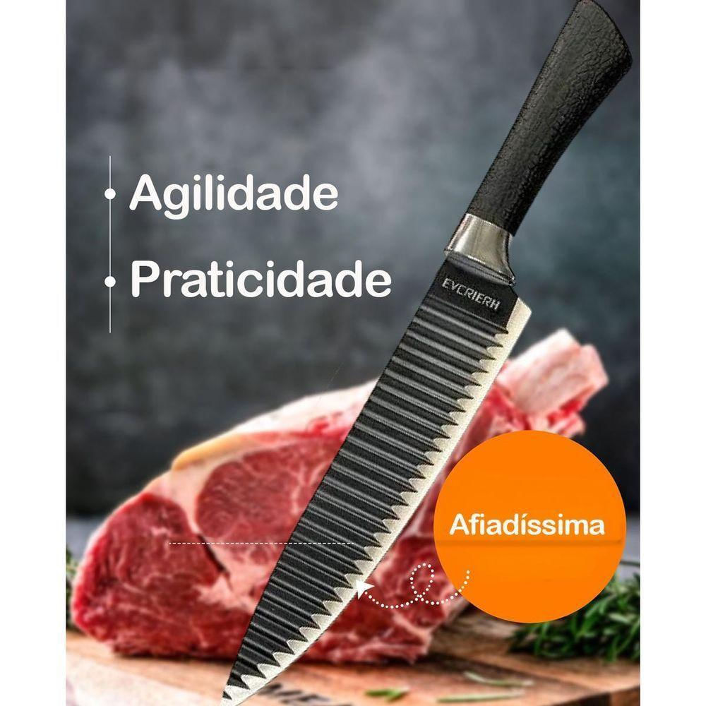 Kit 6 Facas Afiadíssima Em Aço