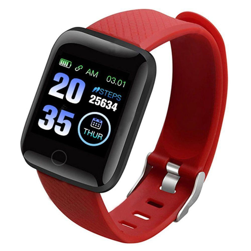 Smartwatch D13 Relógio Inteligente Cardíaco Pressão Arterial Calorias - Vermelho - Smart Bracelet