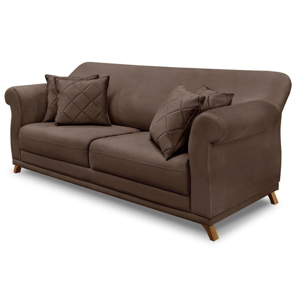 Sofa 2 Lugares Retro Polo 180cm Com Almofada Veludo 2231 Ezz 2231