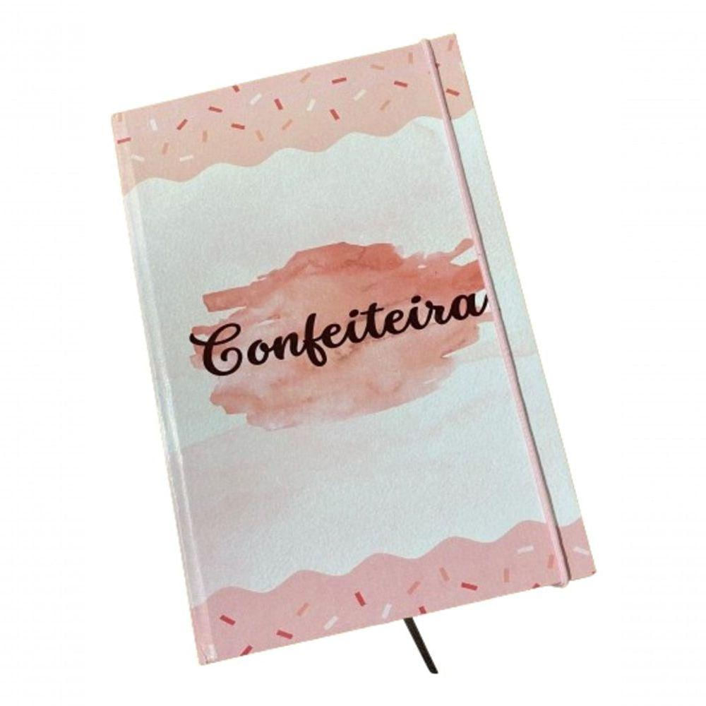 Caderno Sketchbook Grande Capa Profissões Confeiteira 21x14cm Miolo Sem Pauta Para Desenhar