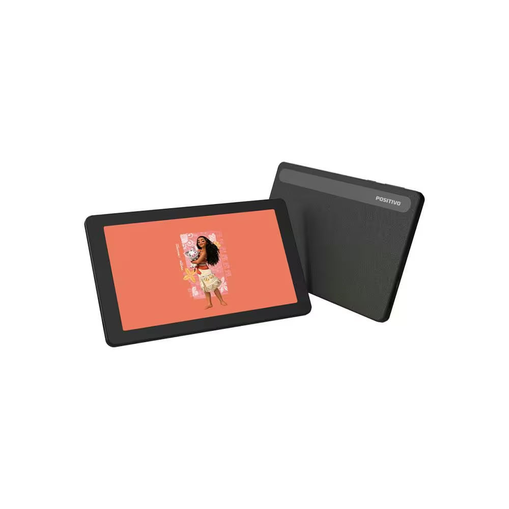 Tablet Positivo Vision TAB 7 Moana com Tela de 7, 64GB, 3GB RAM, Processador Octa Core, Android 14 Go e 2 Capas de Proteção