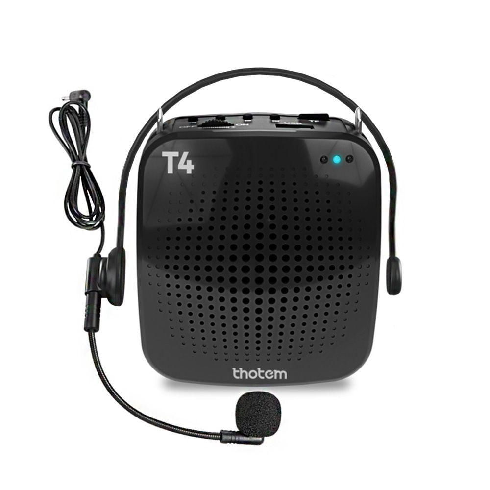 Amplificador Profissional Portátil De Voz Thotem T4, 15w De Potência E Acompanhado De Microfone Com Fio