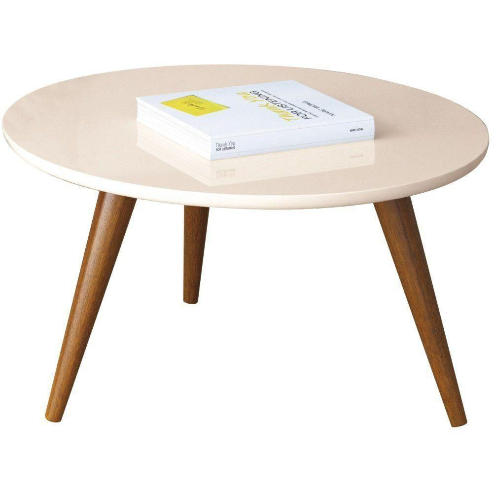 Mesa De Centro Decorativa Sofia B01 Off White Pés Palito