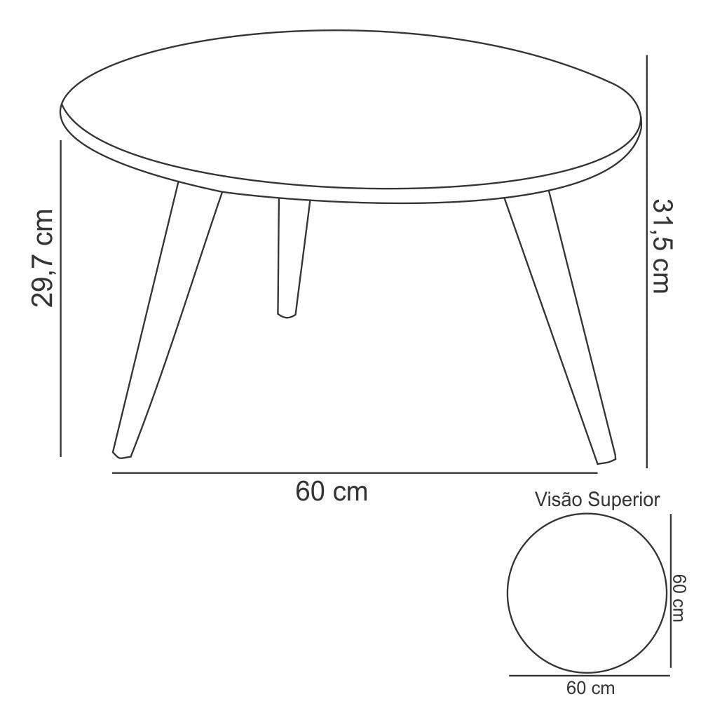 Mesa De Centro Decorativa Sofia B01 Off White Pés Palito