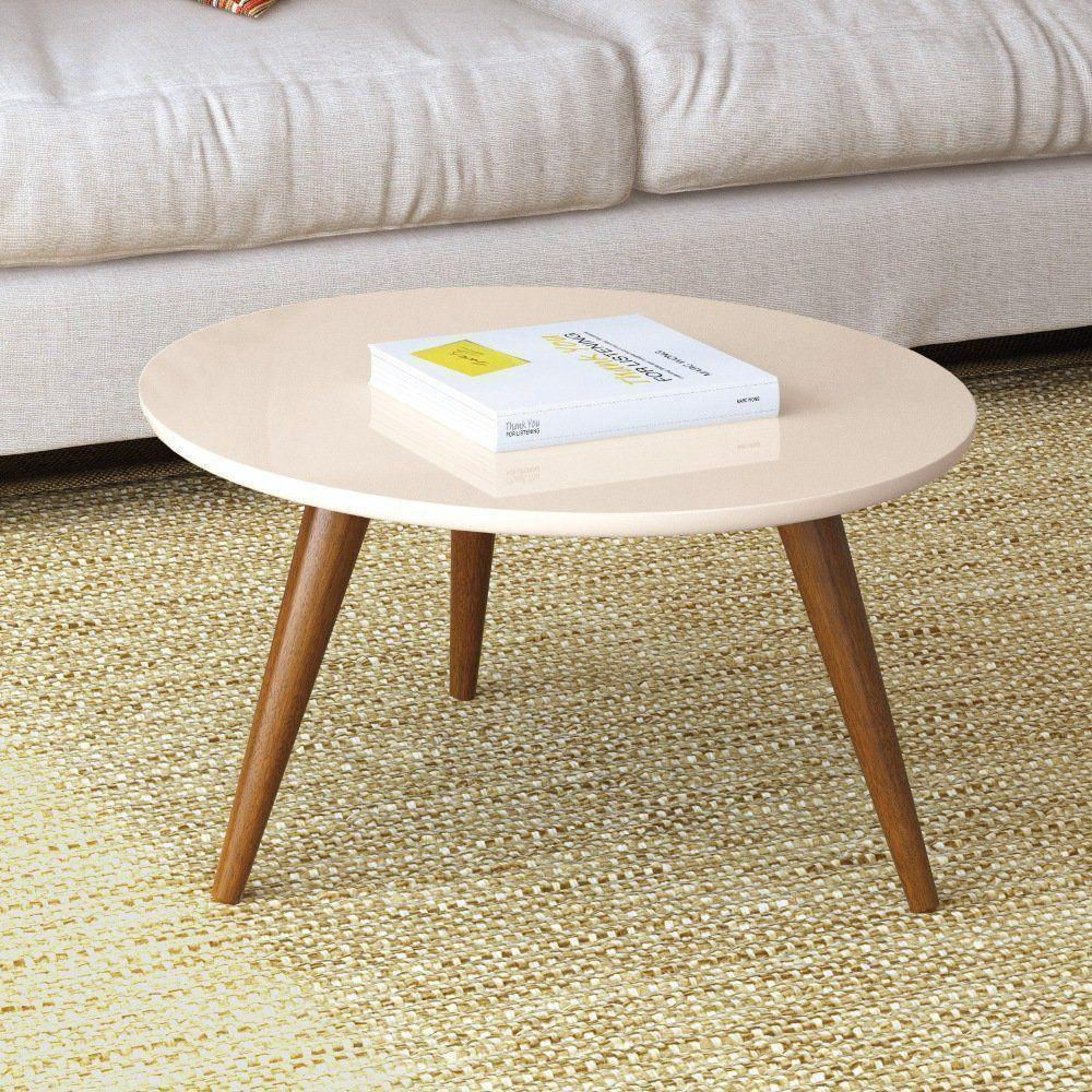 Mesa De Centro Decorativa Sofia B01 Off White Pés Palito