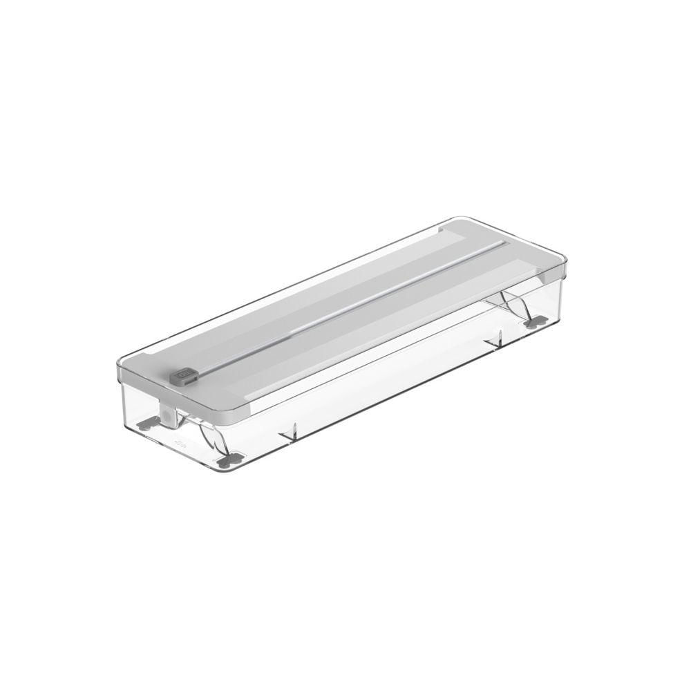 Organizador E Cortador De Rolos Duplo Clear Gavetas Ou 37,5 X 12,5 X 5,5 Cm Branco