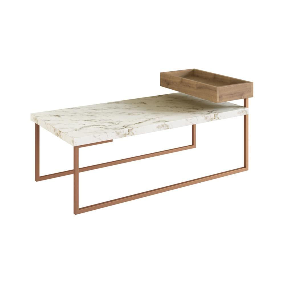 Mesa De Centro 93cm Com Bandeja Multimóveis Cr45188 Volakas/woodmel