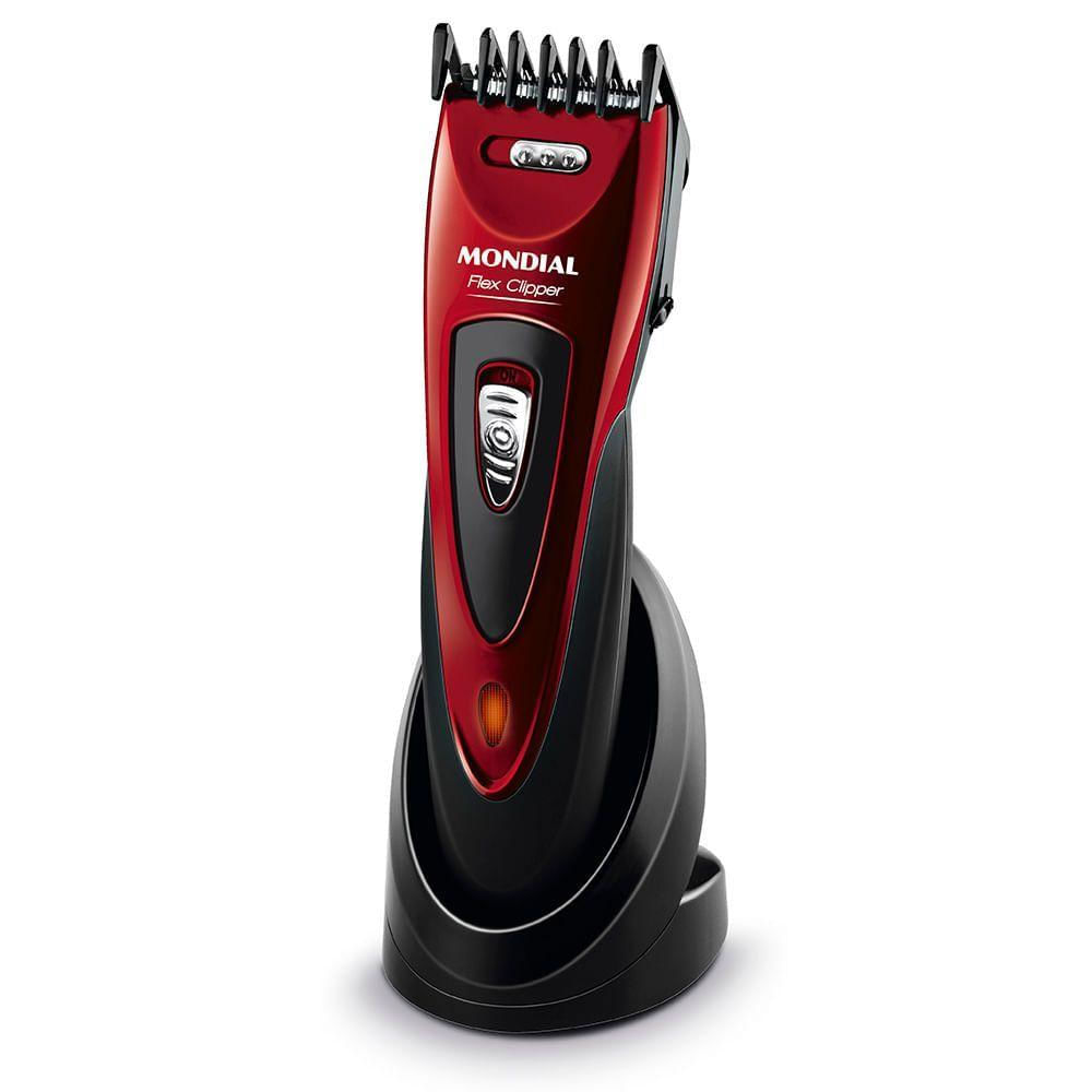 Cortador De Cabelos Mondial Flex Clipper Cr-04 Cortador Cabelo-biv-vermelho/preto