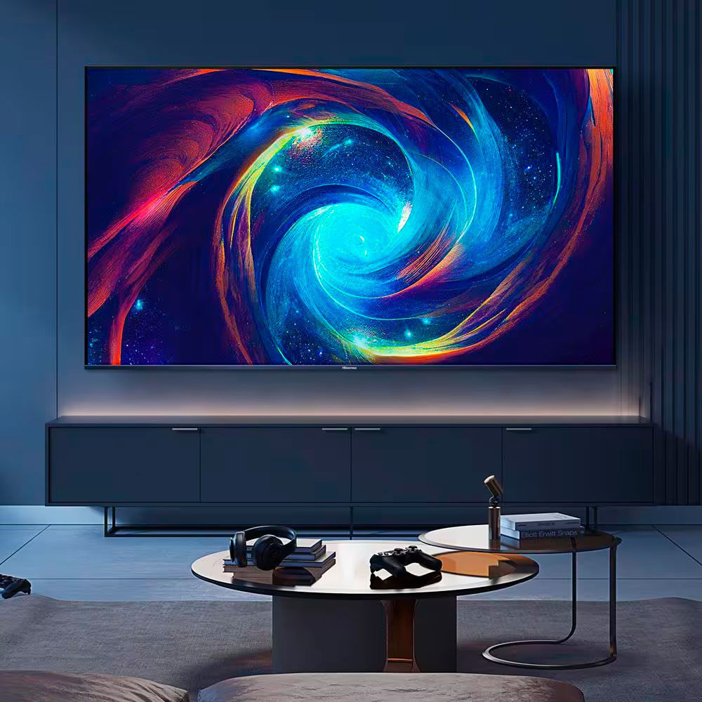 Smart TV 100 Polegadas Hisense Ultra HD 4K QLED Google TV com HDR10+ Dolby Atmos Modo Esporte Modo Jogo e Compatível com Alexa 144HZ 100U7N Preto / Bivolt