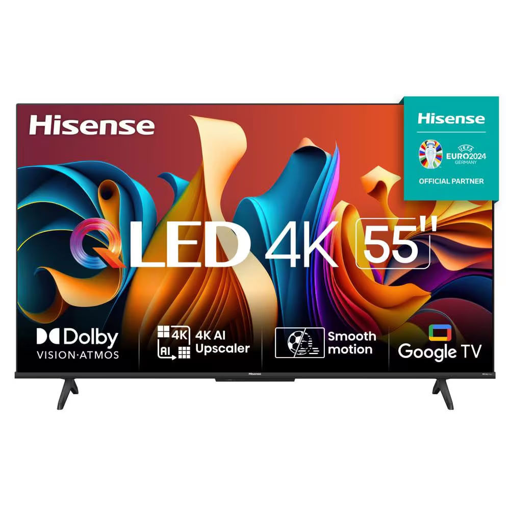 Smart TV 55 Hisense Ultra HD 4K QLED Q6N, Google TV com HDR10+, Dolby Atmos, Modo Esporte, Modo Jogo e Compatível com Alexa