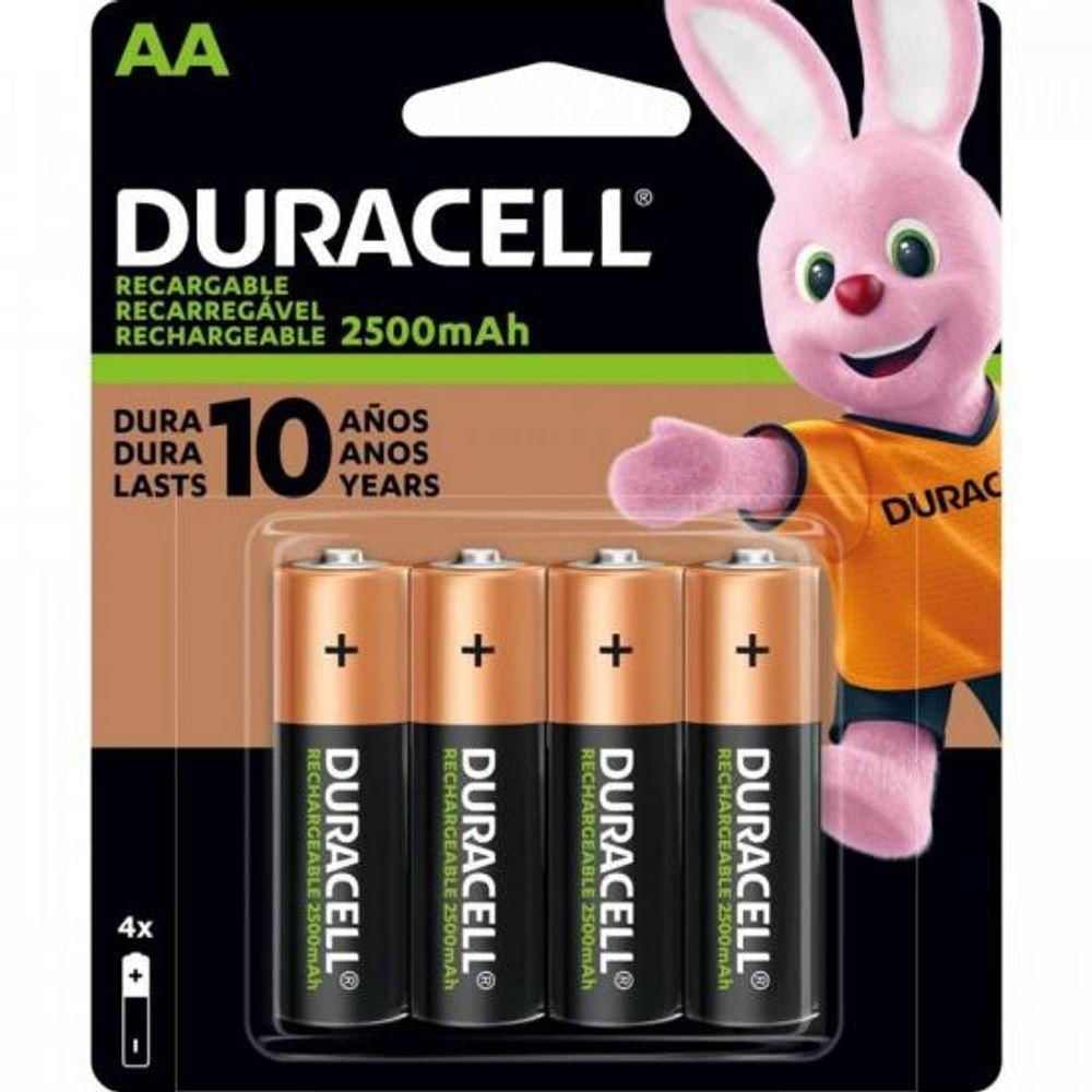 Pilha Recarregável Aa 2500-Mah (Cartela C/4 Pilhas) Duracell