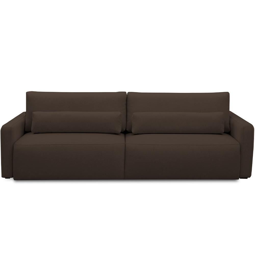 Sofá Retrátil Reclinável Para Sala de Estar Living 270cm Sevilha F04 Veludo Marrom - Lyam Decor