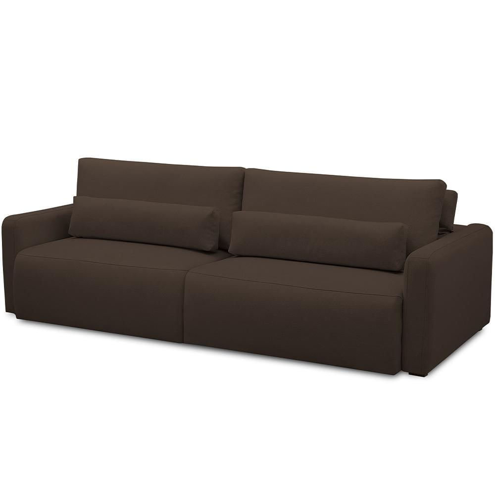 Sofá Retrátil Reclinável Para Sala de Estar Living 270cm Sevilha F04 Veludo Marrom - Lyam Decor