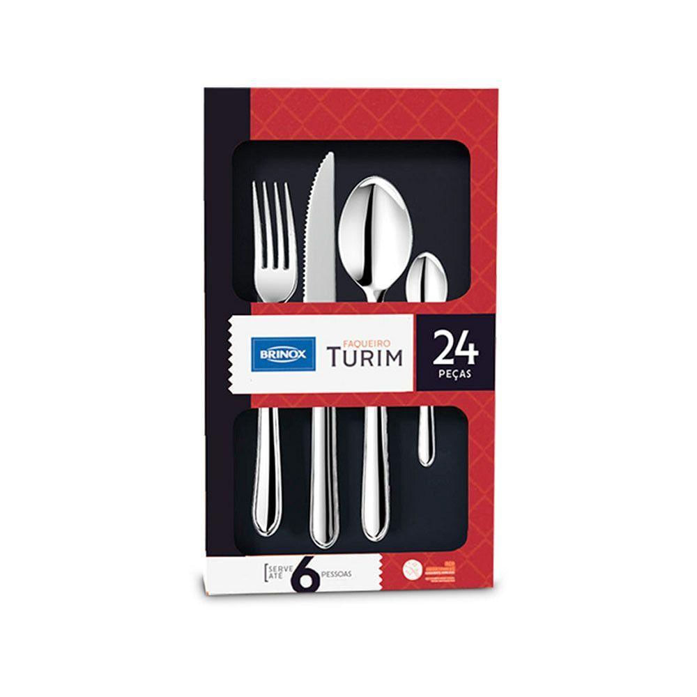 Faqueiro Turim 24 Peças Inox Brinox Inox