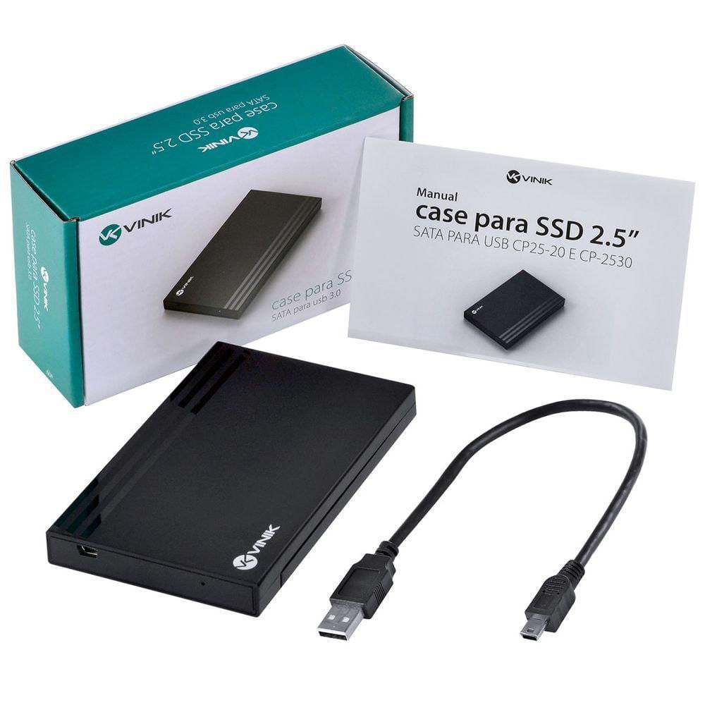 Case Externo Para Ssd 2.5" Sata Usb 2.0 Plástico - Vinik Cp25-20