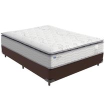 Cama Box Marrom E Colchão Amsterdã Molas Ensacadas Casal Probel