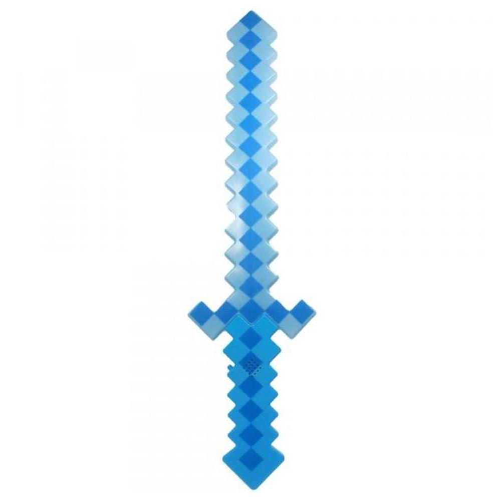 Brinquedo Espada Pixel Minecraft 58cm Som E Luz Azul Nº21