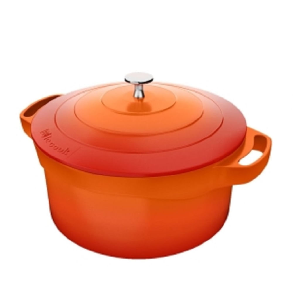 Panela Caçarola Le Cook com Revestimento Cerâmico Laranja 24cm LC1803