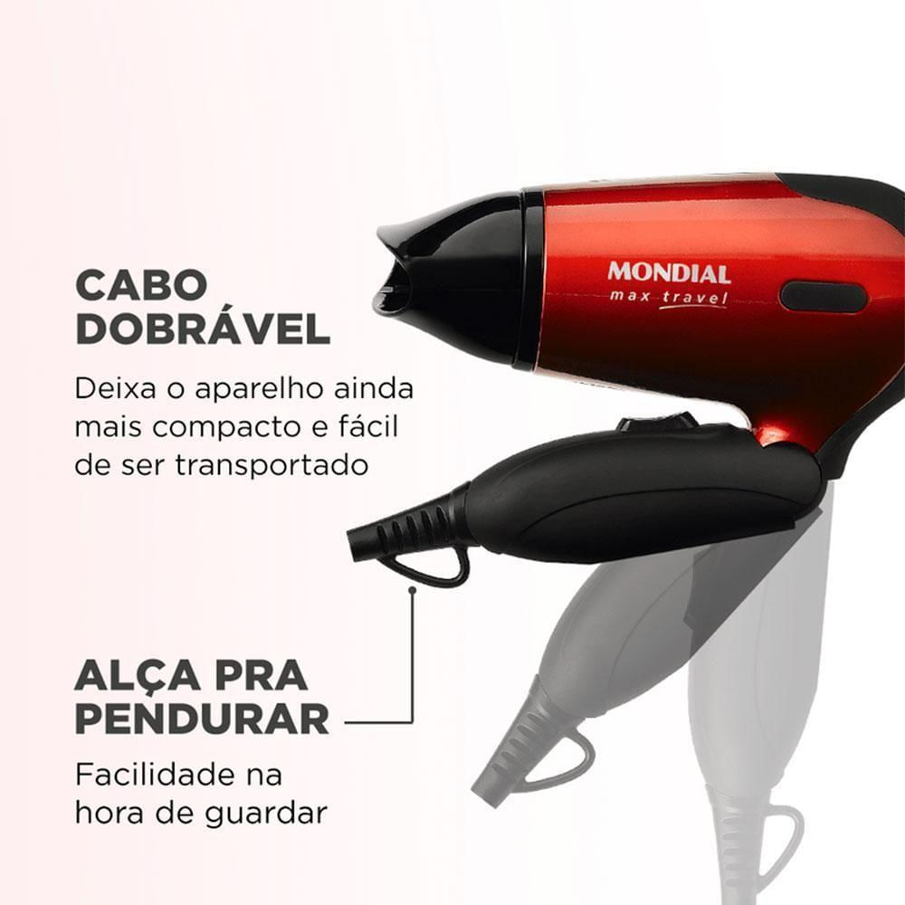 Secador de Cabelo Mondial Travel Sc-10 Bivolt