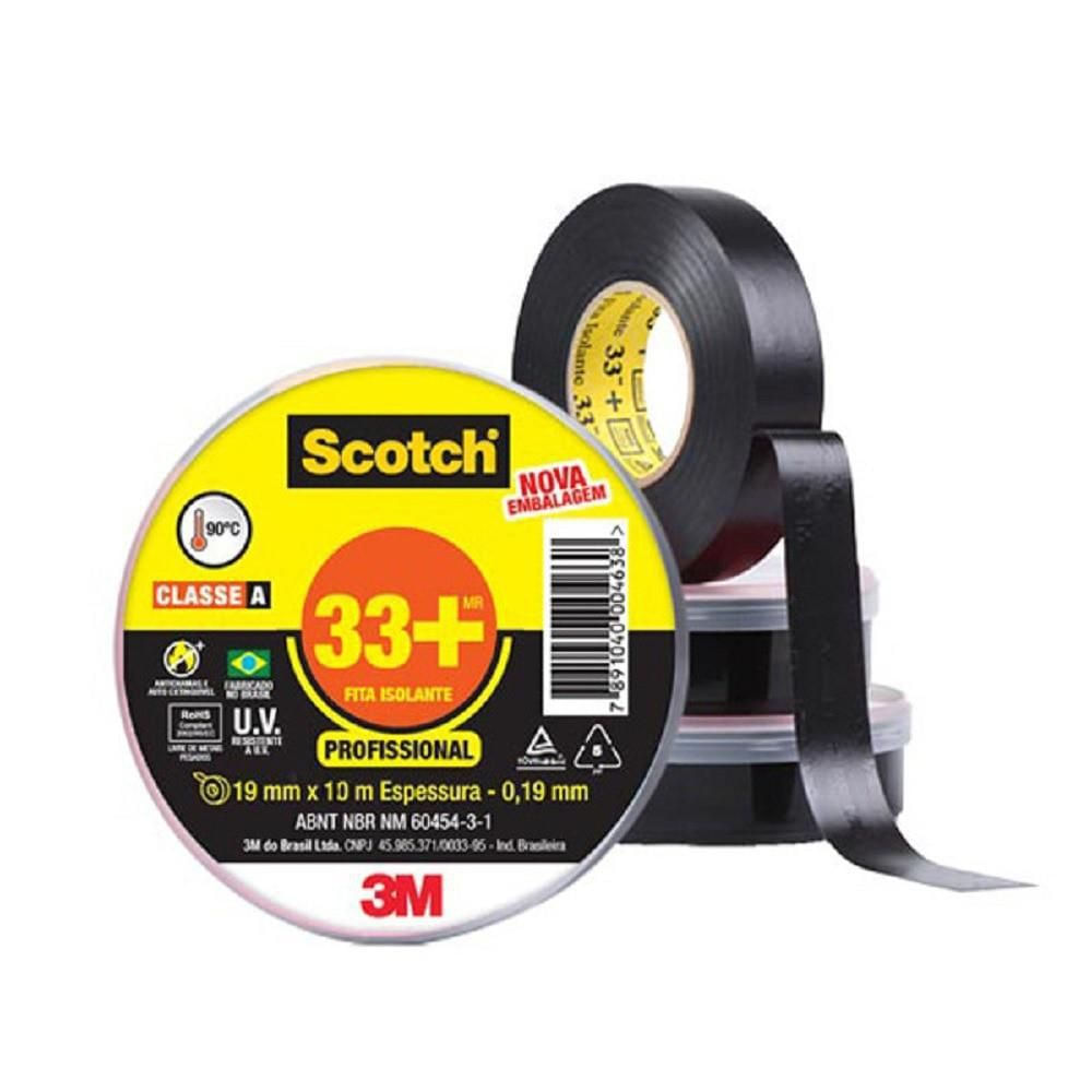 Fita Adesiva Isolante 19Mm X 20M 33 + Scotch 3M Antichama 750