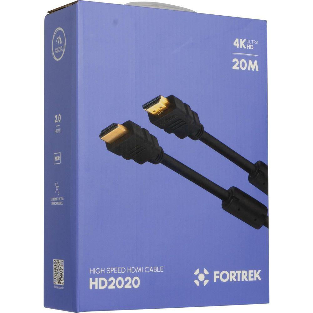 Cabo Hdmi Com Filtro 2.0 4k 20 Metros Hd2020 Fortrek