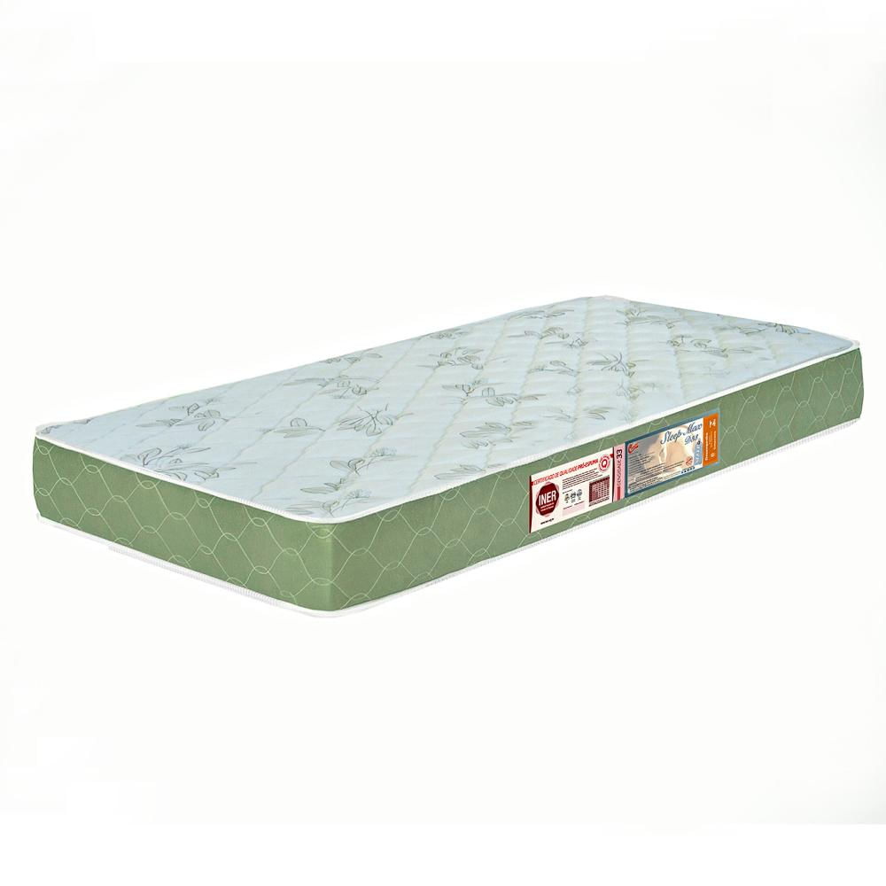 Colchão Solteiro Sleep Max Espuma D33 96x203x25cm Branco/Verde - Castor