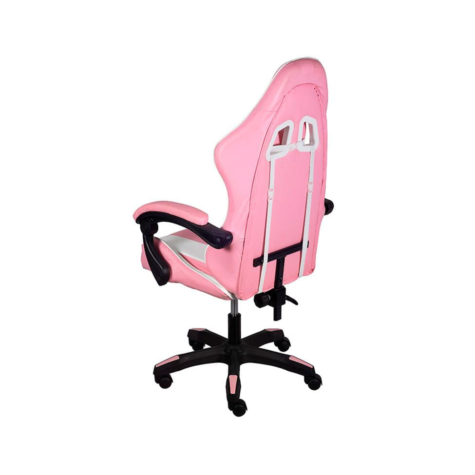 Cadeira Gamer Hawker Poliuretano Rosa