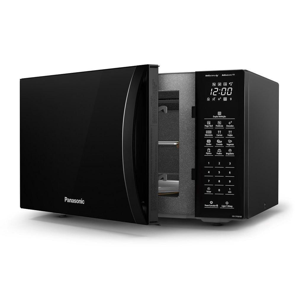 Micro Ondas Panasonic 34 L Dupla Refeição 900W Nnst66nbrun Preto 110V