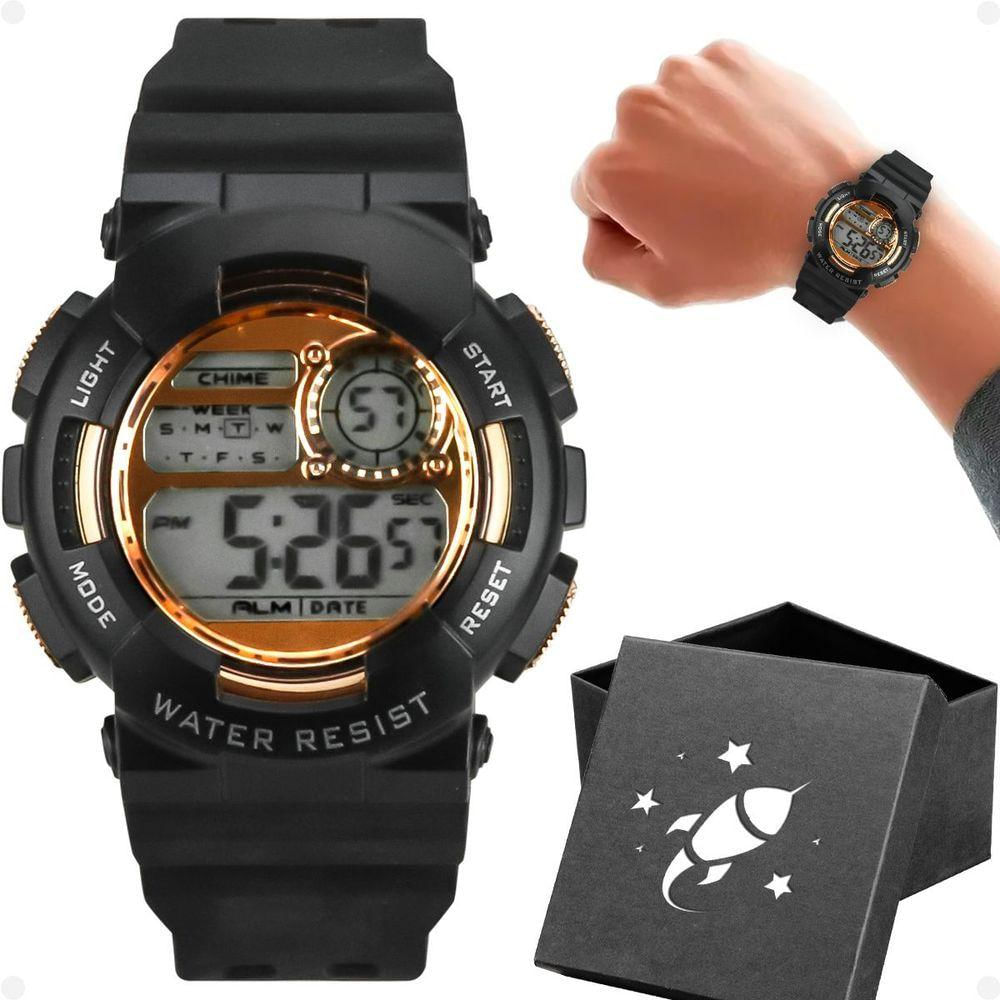 Relogio Digital Infantil Menino Silicone Criança + Caixa Qualidade Premium Silicone Ajustavel Preto