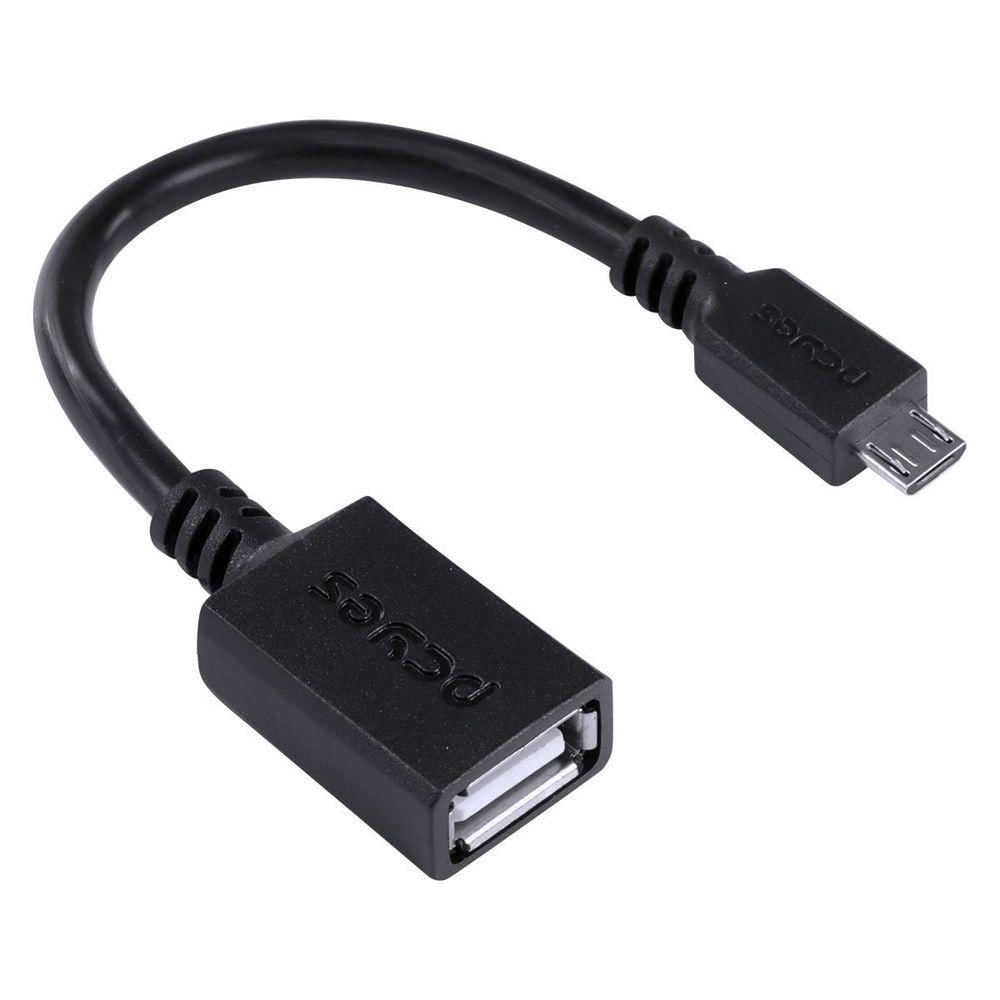 Adaptador Otg Micro Usb Para Usb 2.0 15cm Preto Conexão Com Celulares Smartphones Tablets - Pamup-15