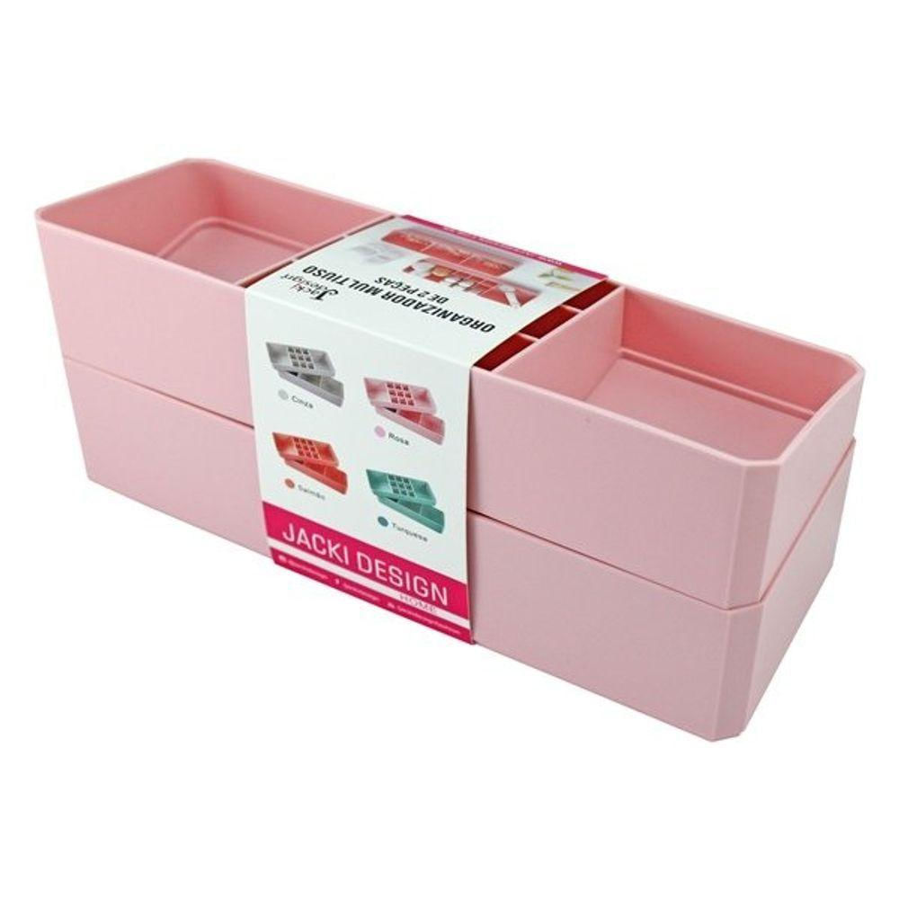 Organizador De Maquiagem, Porta Jóias De 2 Andares Linha Loft Black Friday Rosa