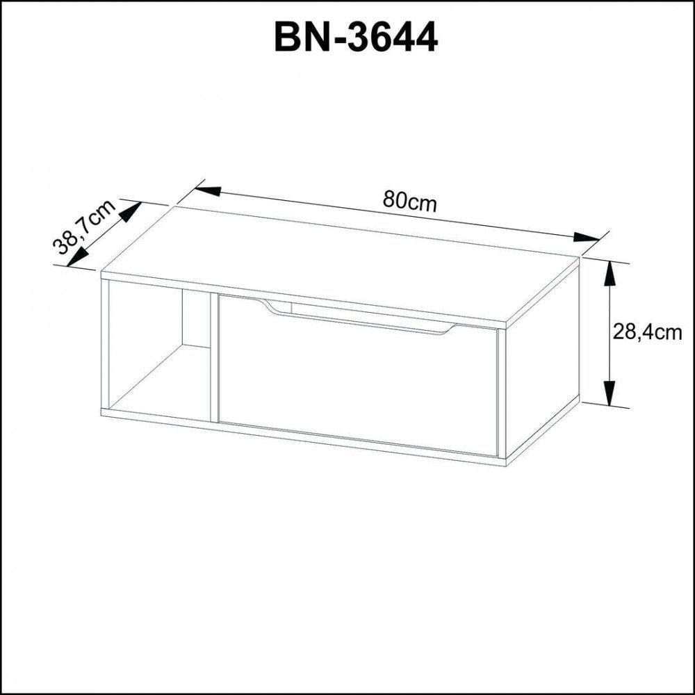 Balcão para Banheiro 80cm Com 1 Porta E Nicho Tecnomobili Branco