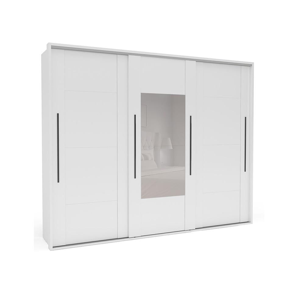 Guarda-Roupa Casal com Espelho Sevilha Flex 3 PT 4 GV Branco