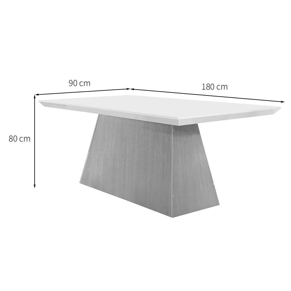 Conjunto de Mesa de Jantar Retangular com Tampo de Vidro Off White Luna e 6 Cadeiras Grécia Suede Animalle Chocolate e Imbuia