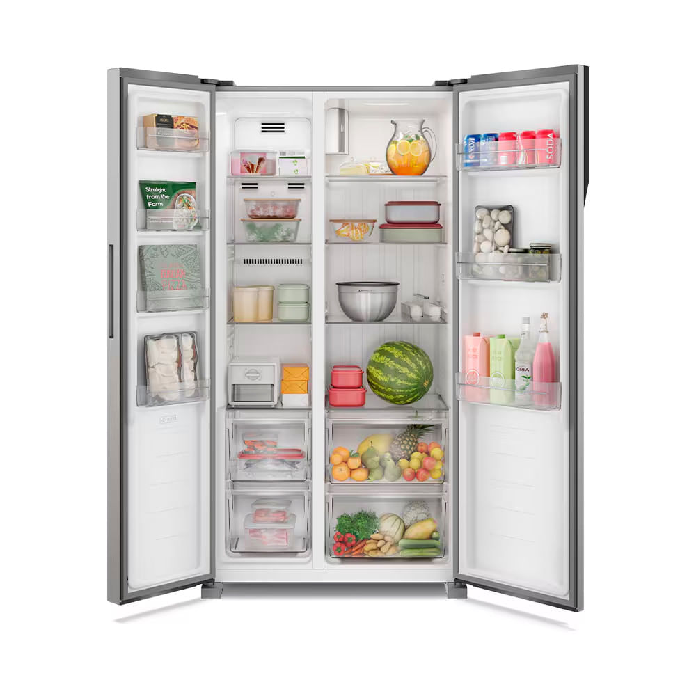 Geladeira Electrolux Frost Free Side By Side 435L IS4S com Tecnologia AutoSense, Painel Digital e Turbo Freezer Inox / 110V
