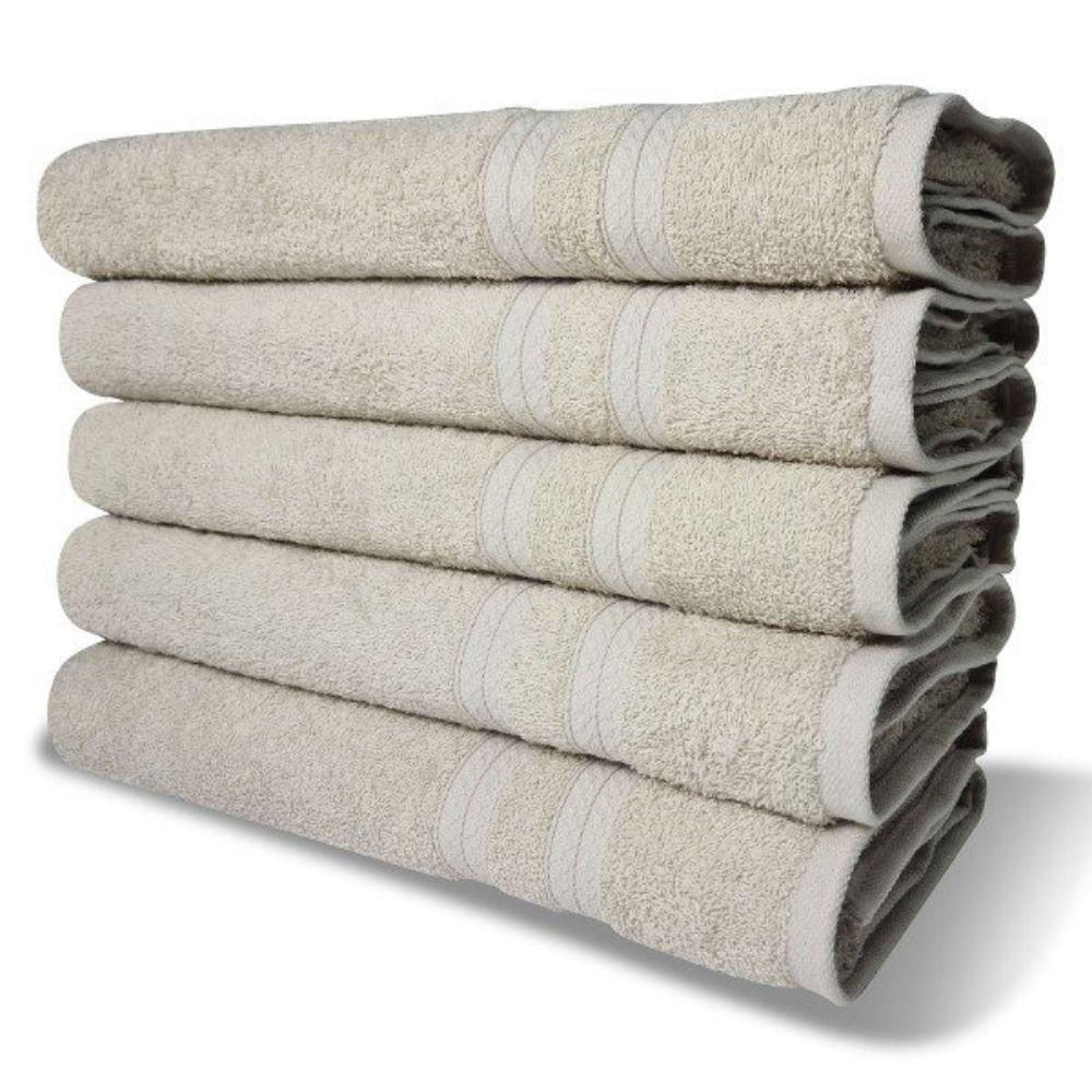 Kit 5 Toalhas De Banho 430g m² Grande Grossa 80x150cm Lisboa Bege