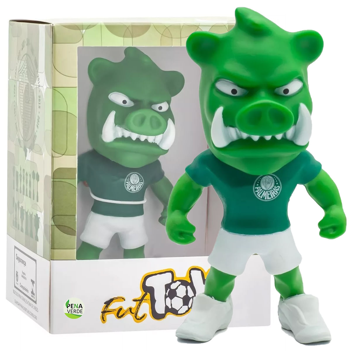 Boneco Mascote Palmeiras Porco Gobatto De Futebol Oficial Fut Toy Verdão Licenciado Modelo Articulado