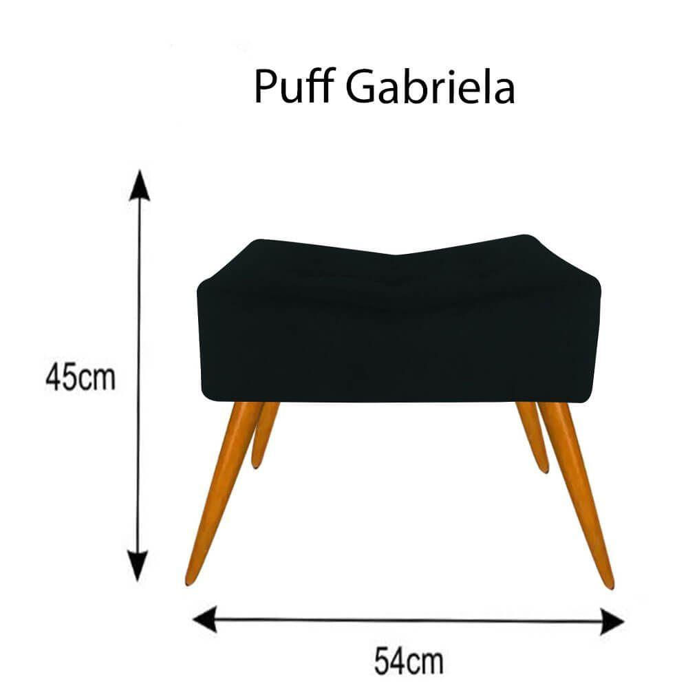 Puff Decorativo Gabriela Suede Azulmarinho Pés Palito Closet