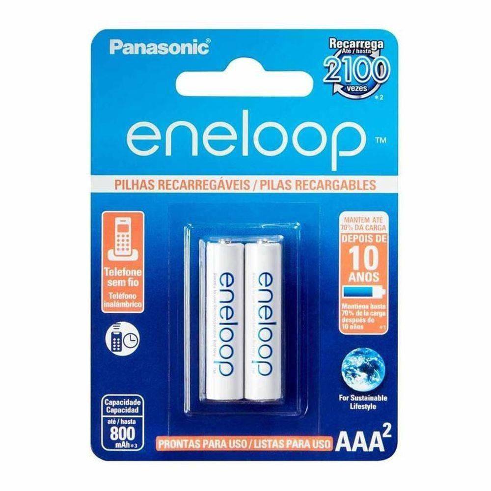 Pilha Recarregável Eneloop Std Aaa2 Panasonic 02 Unidades [f108]