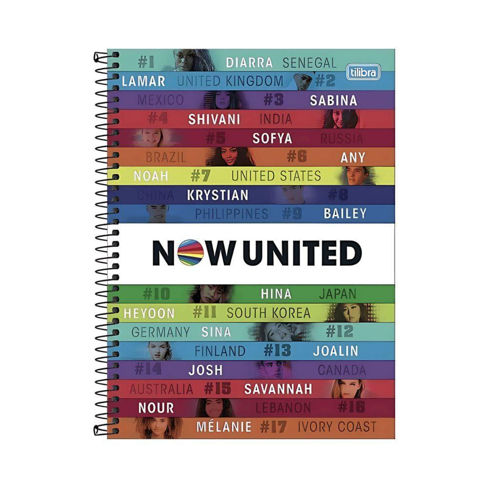 Caderno Espiral Capa Dura 10x1 - 160 Folhas - Now United - Tilibra