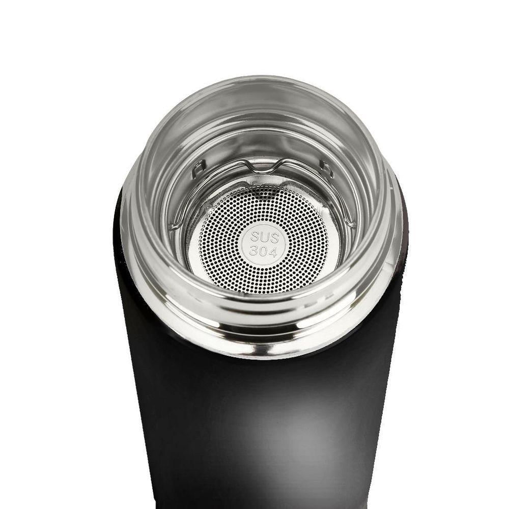 Garrafa Térmica Inteligente De Inox 500ml Tampa C/sensor De Temperatura Led água Café Chá Preto