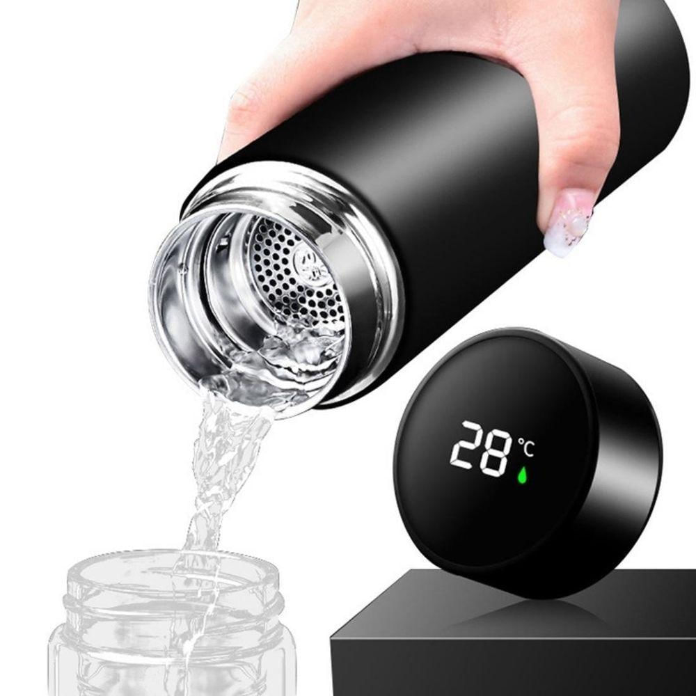 Garrafa Térmica Com Sensor De Temperatura Em Led Inoxidável