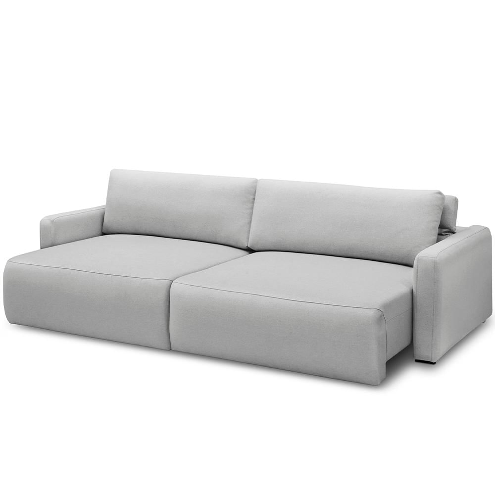 Sofá Retrátil Reclinável Para Sala de Estar Living 240cm Sevilha F04 Bouclê Cinza - Lyam Decor