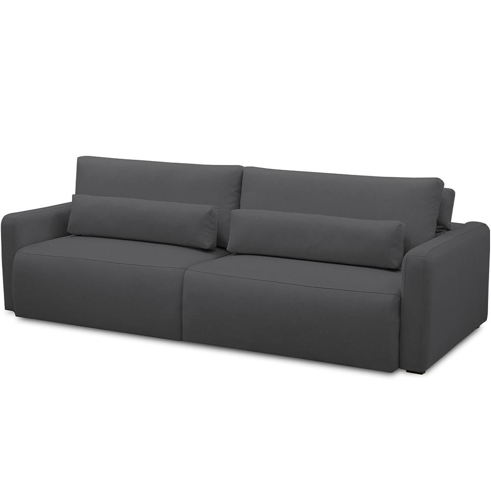 Sofá Retrátil Reclinável Para Sala de Estar Living 210cm Sevilha F04 Bouclê Grafite - Lyam Decor