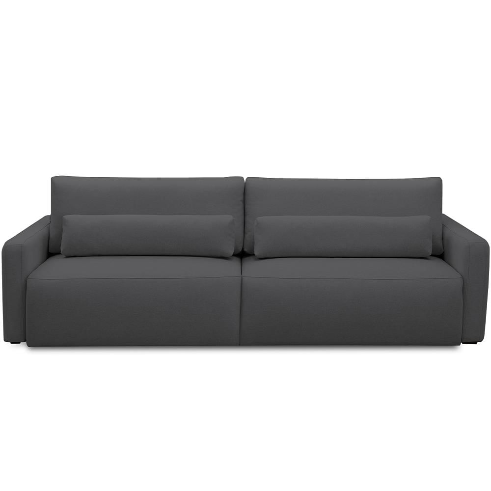 Sofá Retrátil Reclinável Para Sala de Estar Living 210cm Sevilha F04 Bouclê Grafite - Lyam Decor