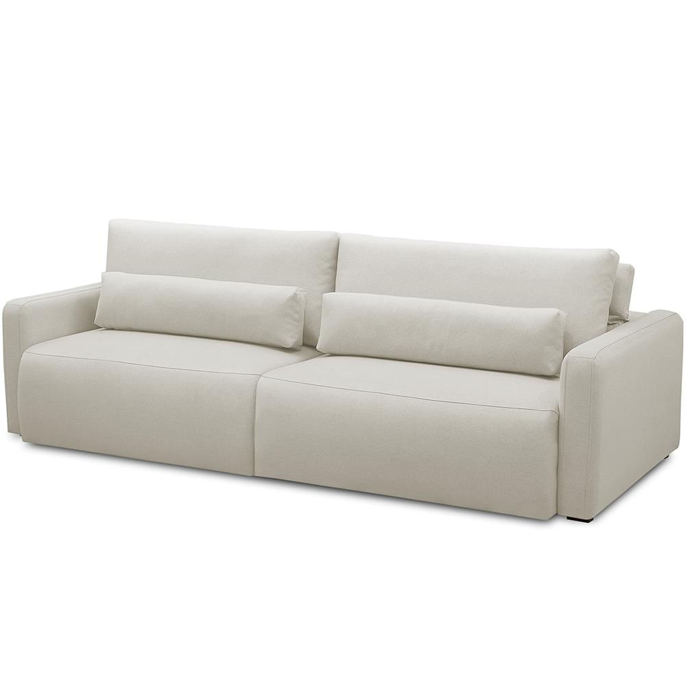 Sofá Retrátil Reclinável Para Sala de Estar Living 240cm Sevilha F04 Veludo Bege - Lyam Decor